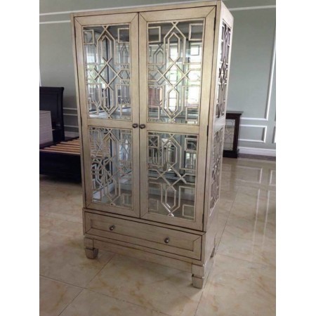 Vintage 1650-76BT : Kệ Trang Trí Cánh Kính + Đèn Led